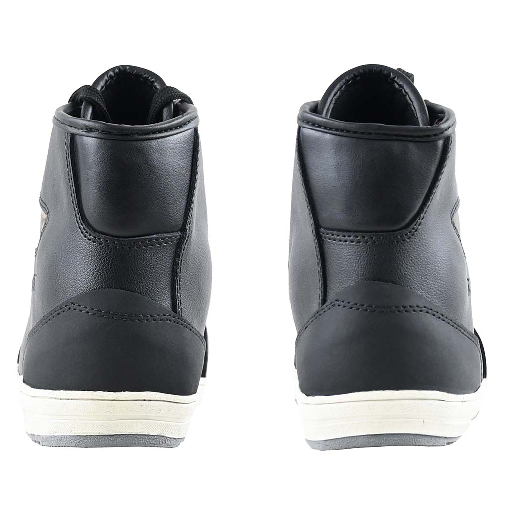 Moto sneakers back pose