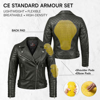 Women Motorcycle Jacket with ce armour set