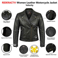 RIDERACT motorcycle jacket infographics