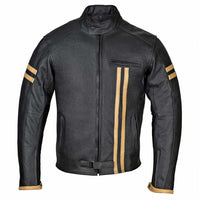 Motorcycle Leather Jacket with Armours