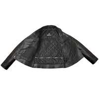 Black quilted motorbike jacket ladies
