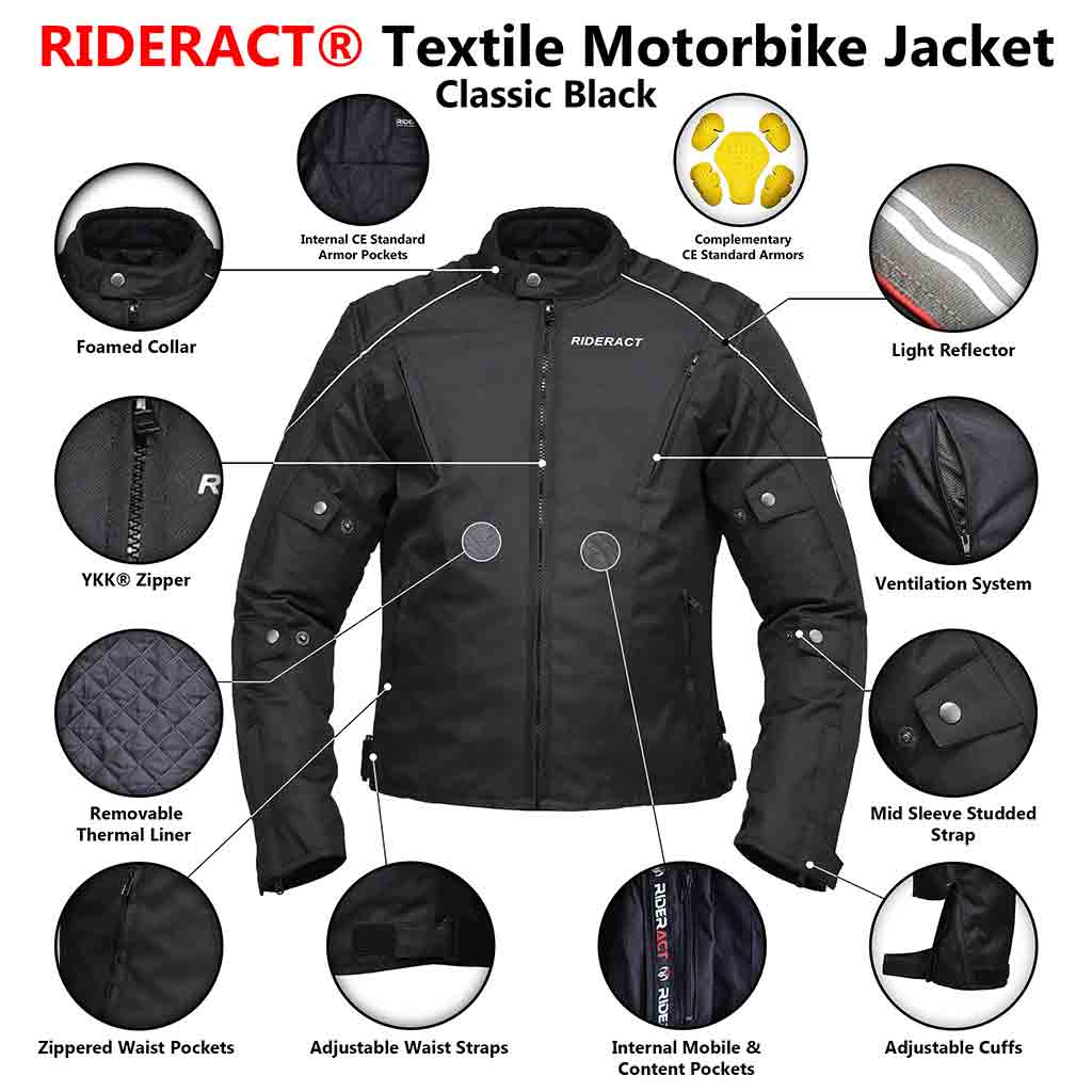 Textile Motorbike Jacket infographics