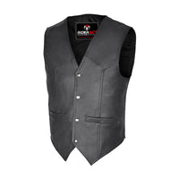RIDERACT® Classic Plain Leather Motorcycle Vest for all.