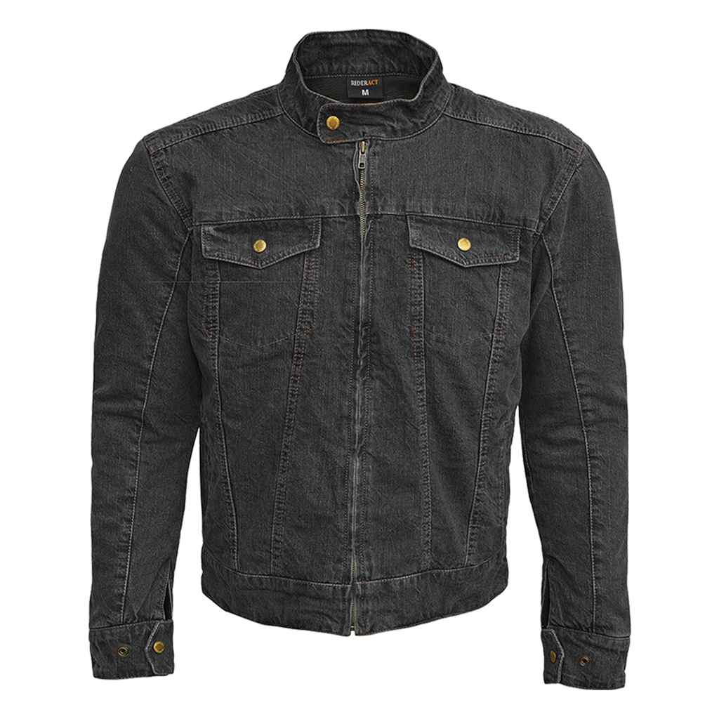 motorcycle denim jacket black