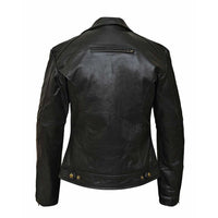 RIDERACT Women motorcycle jacket Black Back Pose