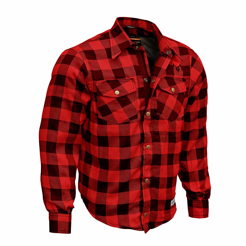 RIDERACT motorcycle shirt red black