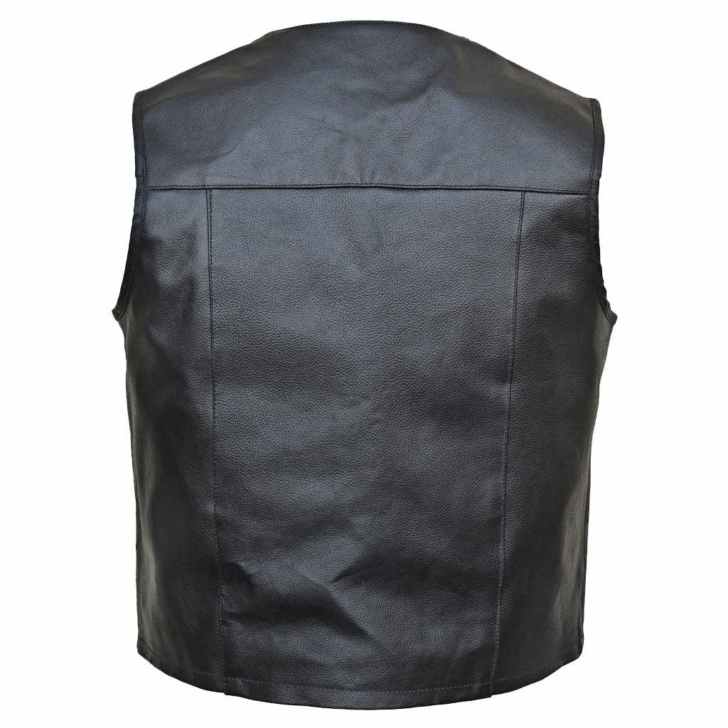leather vest for men black