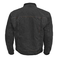 Moto jacket black denim back pose