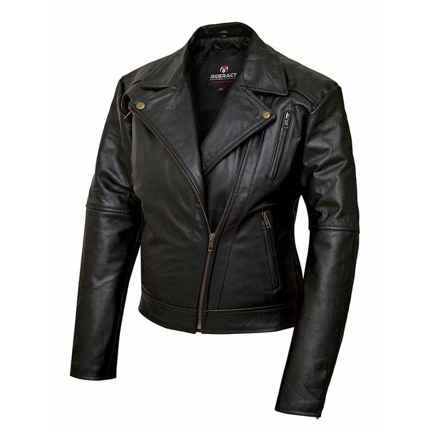 Women's motorcycle jacket leather jacket