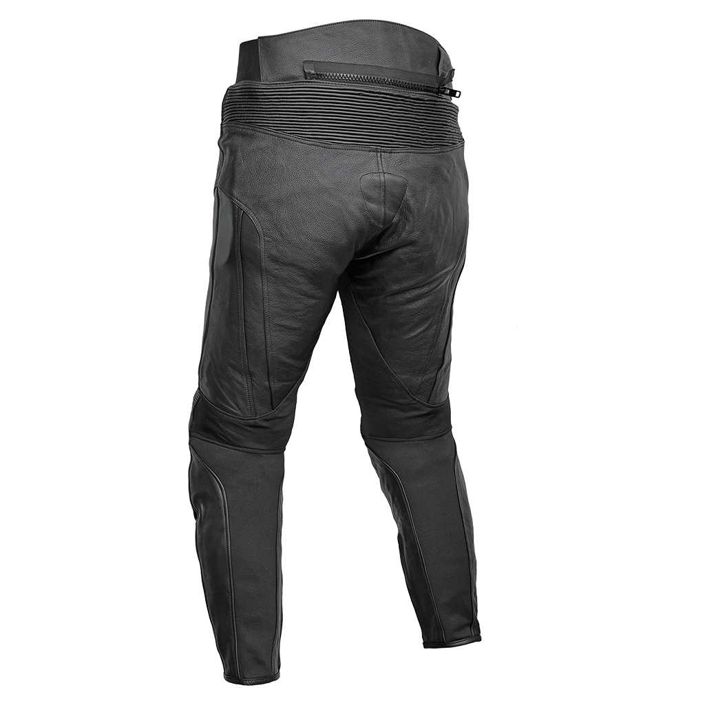 motorbike leather pant men black