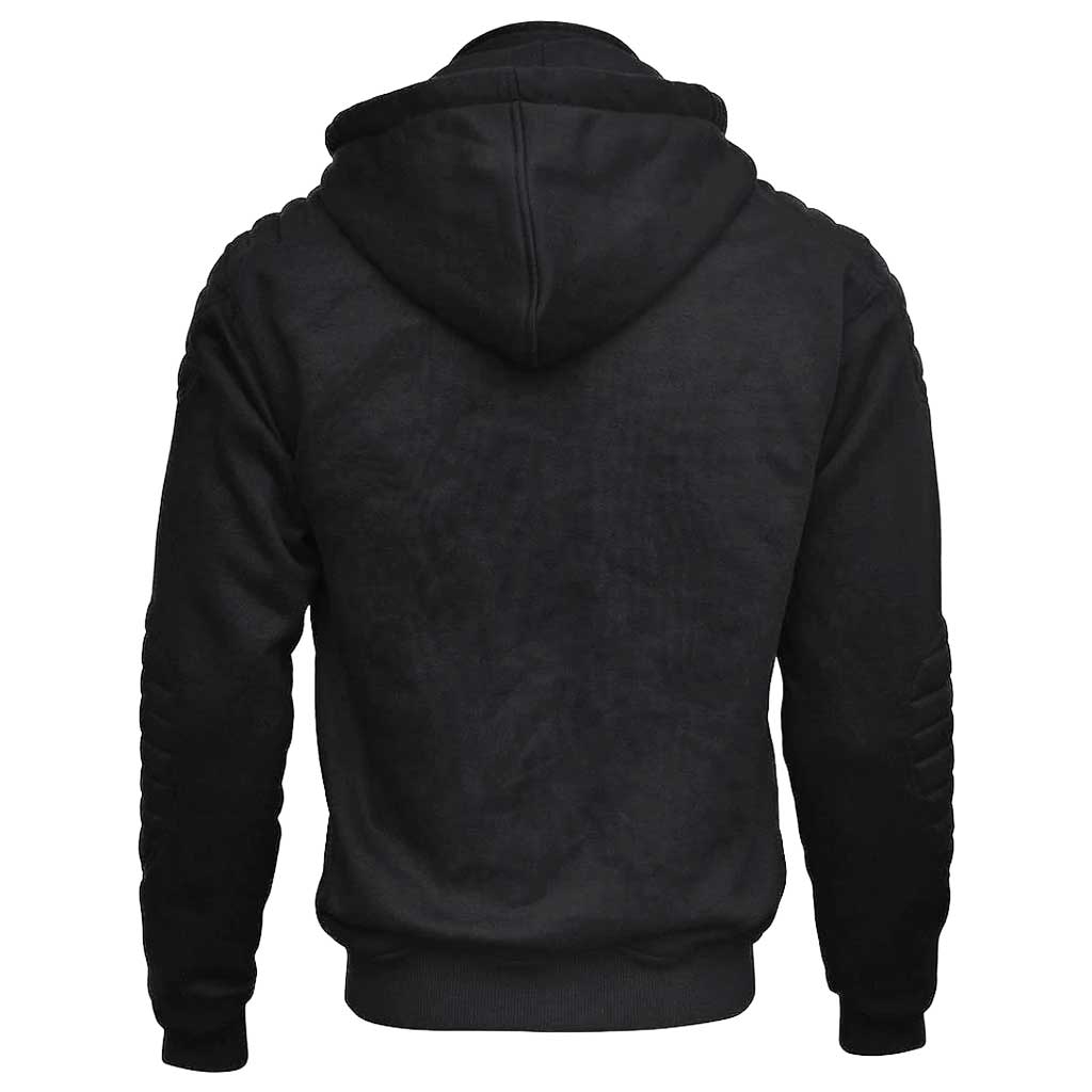 RIDERACT motorcycle hoodie black back pose