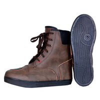 motorbike boots brown with flat sole