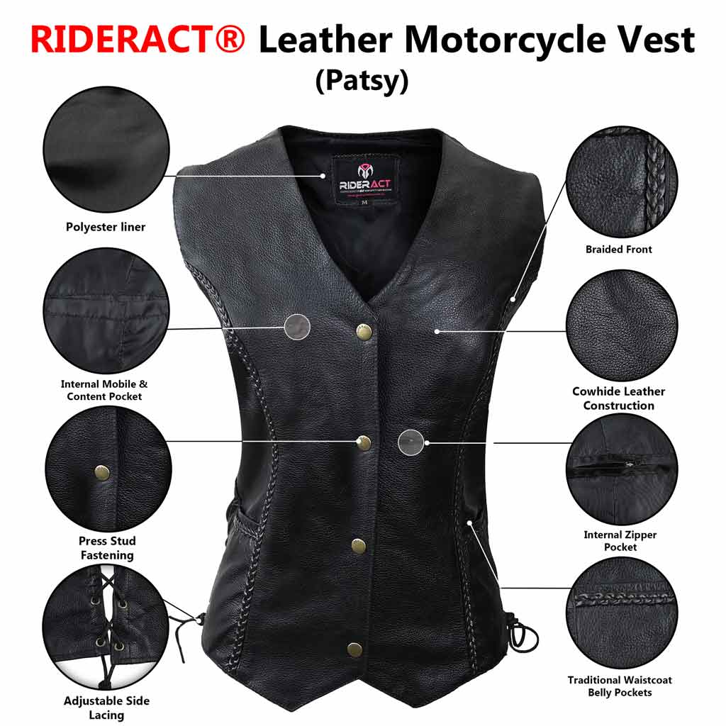 Women biker vest Infographics