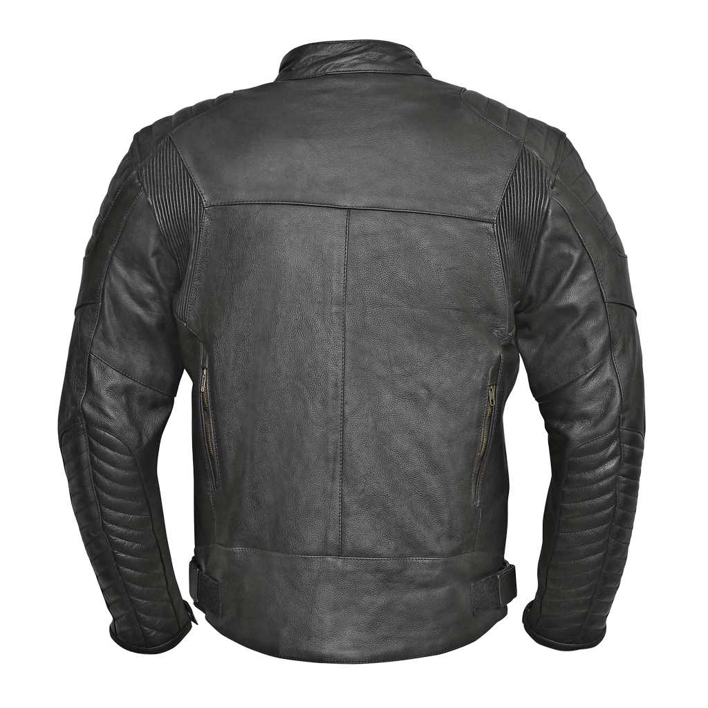 Motorbike Leather Jacket Black Combat