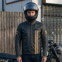 striper motorcycle jacket black