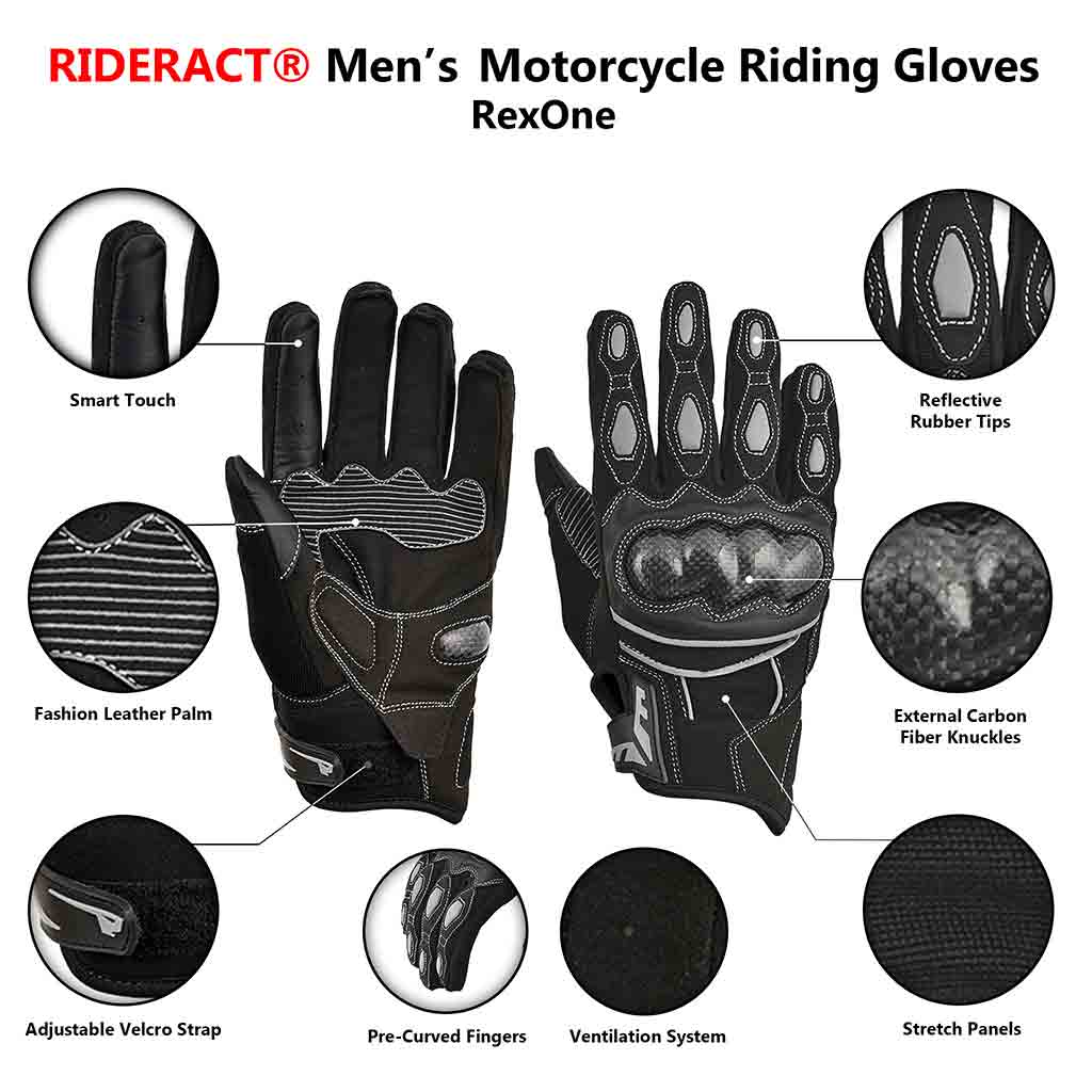 Leather motorcycle gloves RexOne