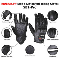 Infographics leather moto gloves