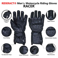 Long cuff motorcycle gloves