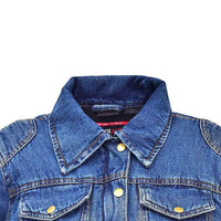 Two chest pockets with stud press flaps denim jacket Women