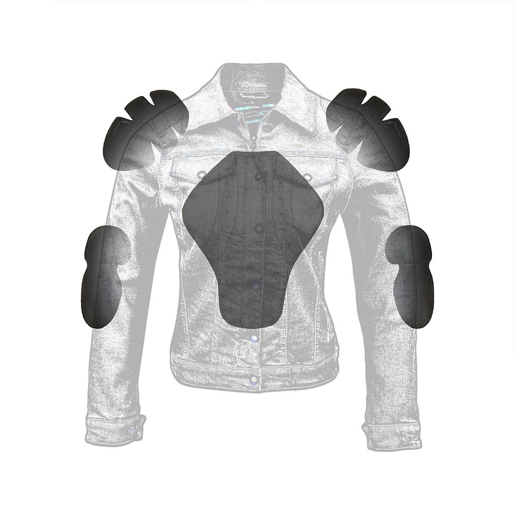 Internal CE standard size armor pockets Biker jacket for women