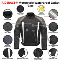 Infographics image RIDERACT® Waterproof Motorcycle jacket Gaze