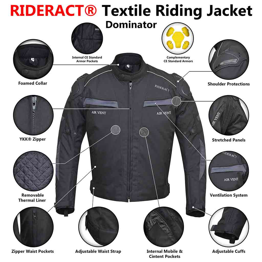 Infographics RIDERACT® waterproof riding jacket