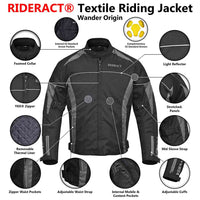 Infographics textile motorbike jacket Wander Origin
