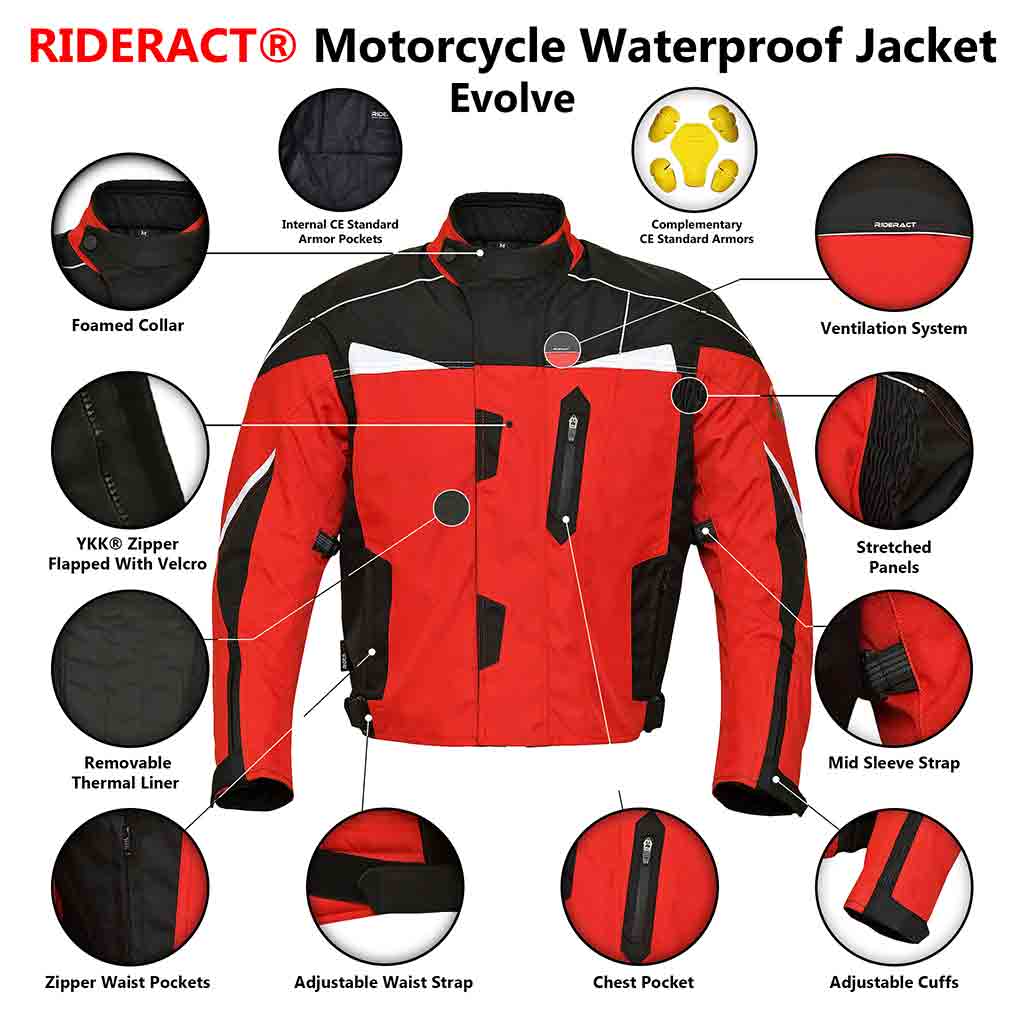 Infographics Motorcycle Waterproof Jacket