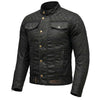 cotton black motorcycle jacket
