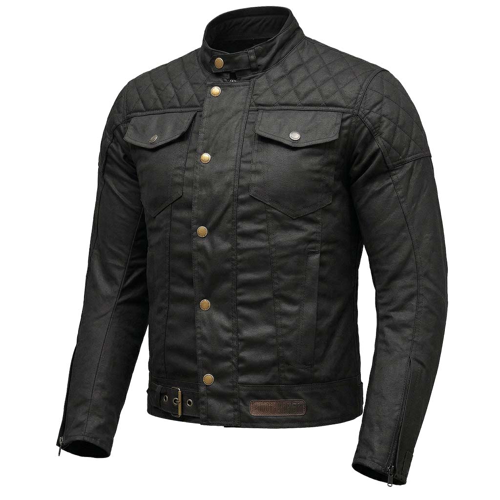 cotton black motorcycle jacket