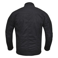 motorcycle cotton jacket black back pose