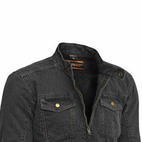 Two chest pockets with stud press flaps denim jacket