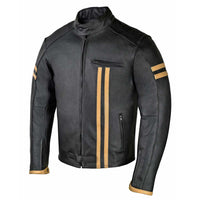 Motorcycle Leather Jacket with Armours Side pose