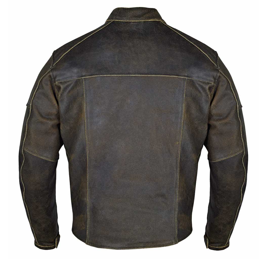 Distress Leather jacket for men Back Side