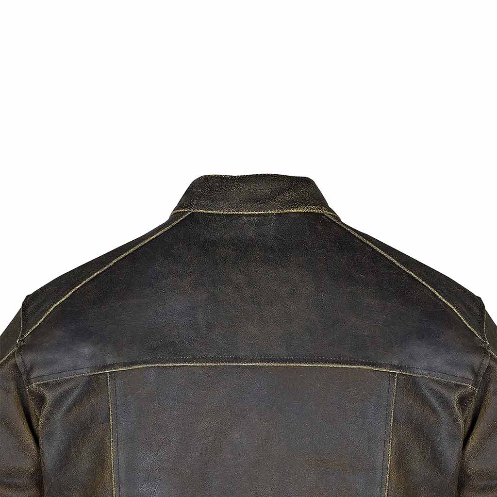 Back Side Vintage Distress Leather Jacket