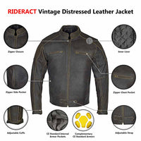 Infographics Vintage Motorcycle Leather Jacket