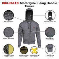 Infographics Motorbike Hoodie Chrome Reinforced with Aramid Fiber