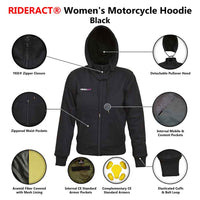 Infographics Women Motorcycle Hoodie Black