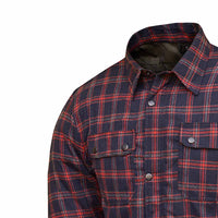 Side pose Men Flannel Kevlar Motorcycle Shirt