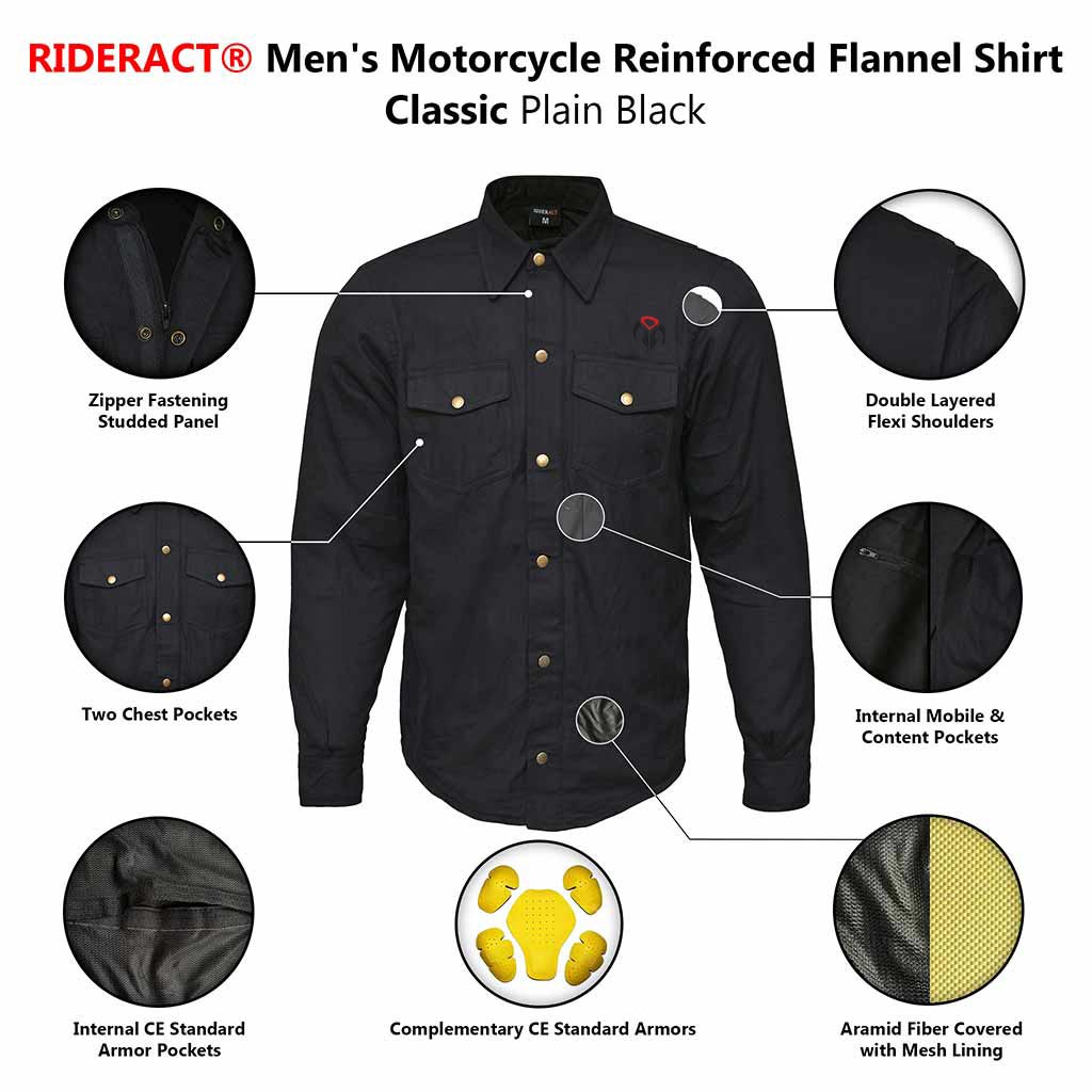 Infographics Men Flannel Kevlar Shirt Motorbike Gear
