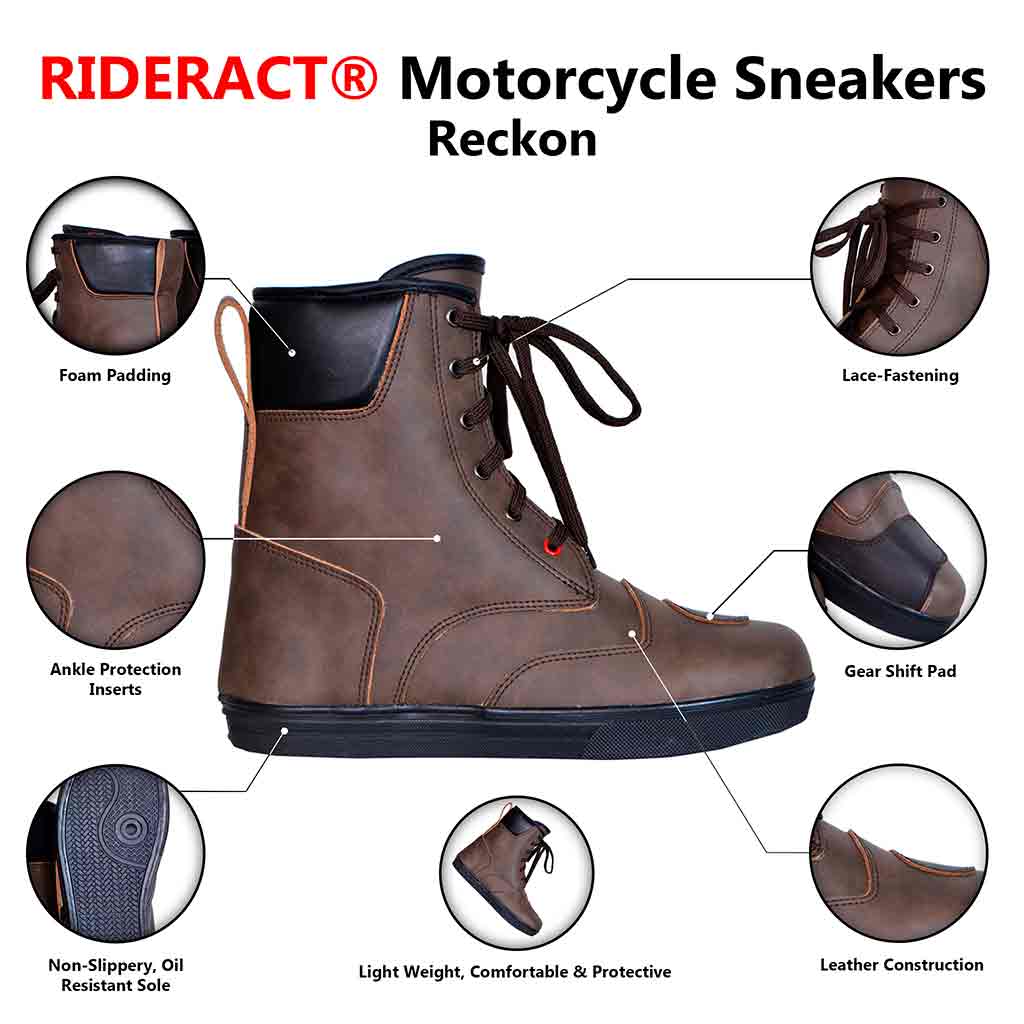 Infographics Images RIDERACT® Motorcycle Sneakers Reckon