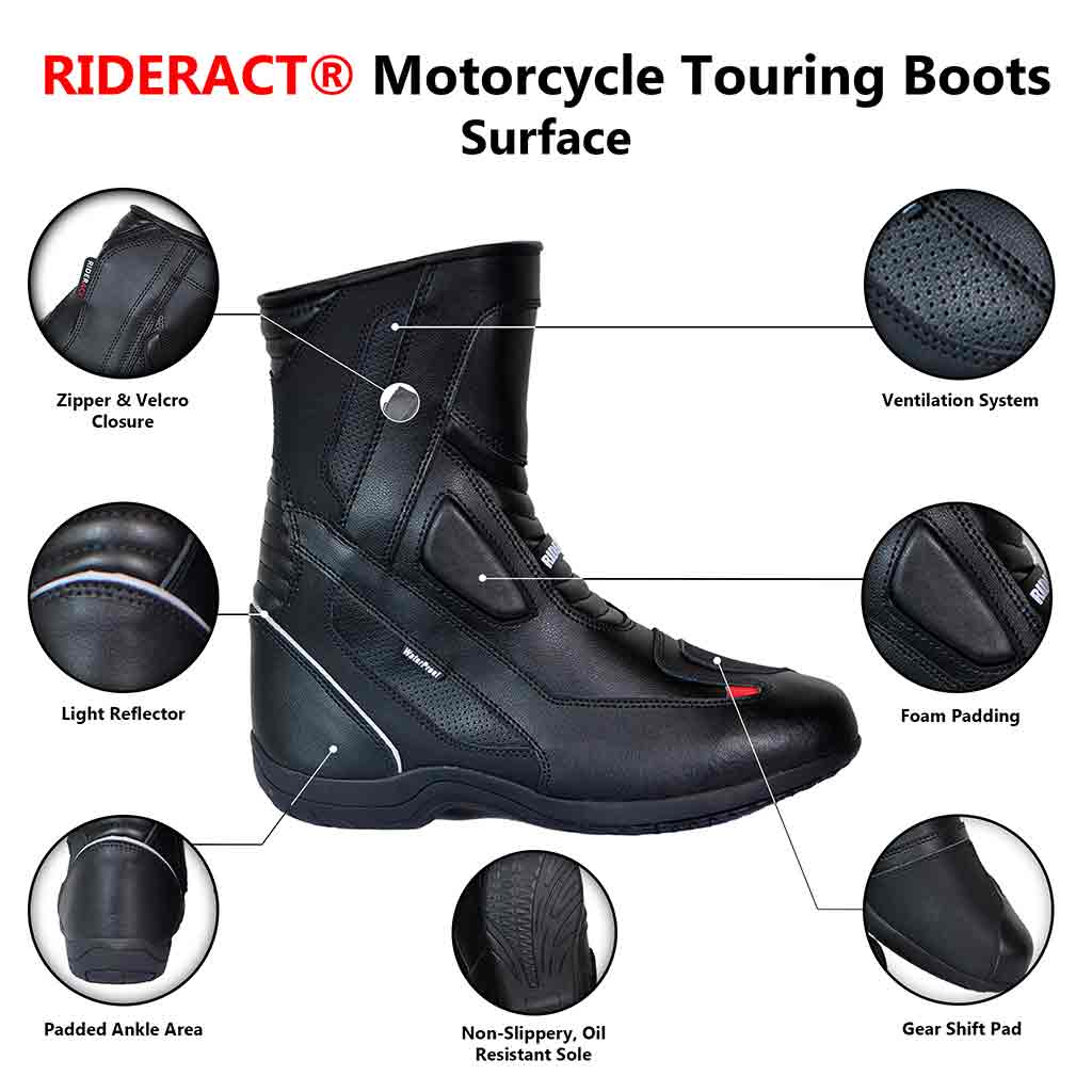Infographics RIDERACT® Touring Motorcycle Boots Surface