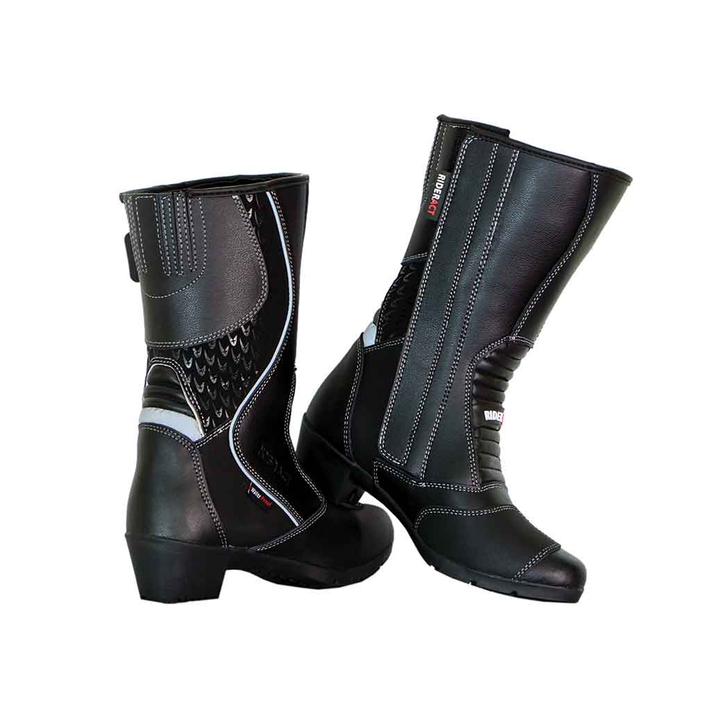 RIDERACT women motorbike boots black