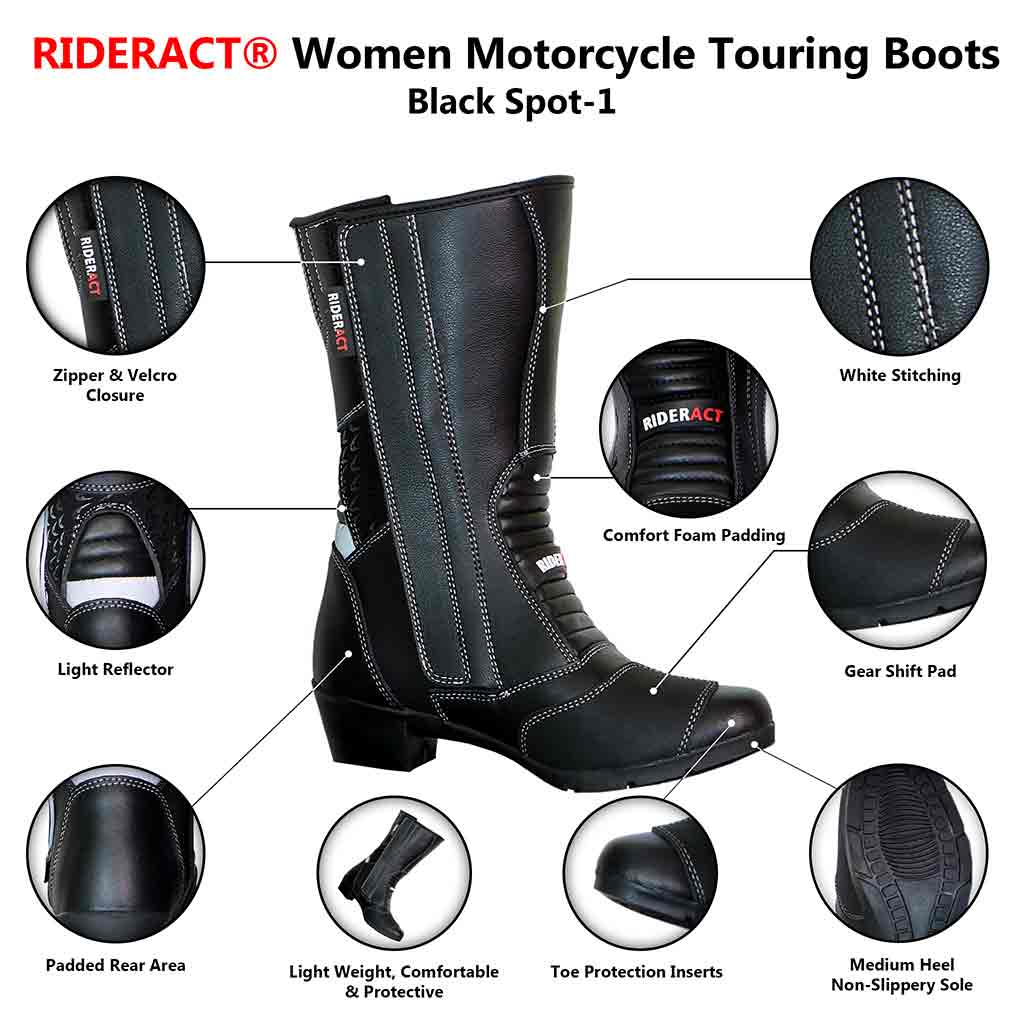 Street women motorcycle boots Infographics