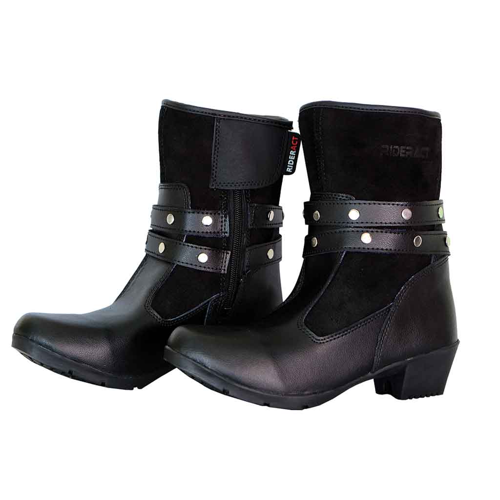 RIDERACT women motorbike boots black