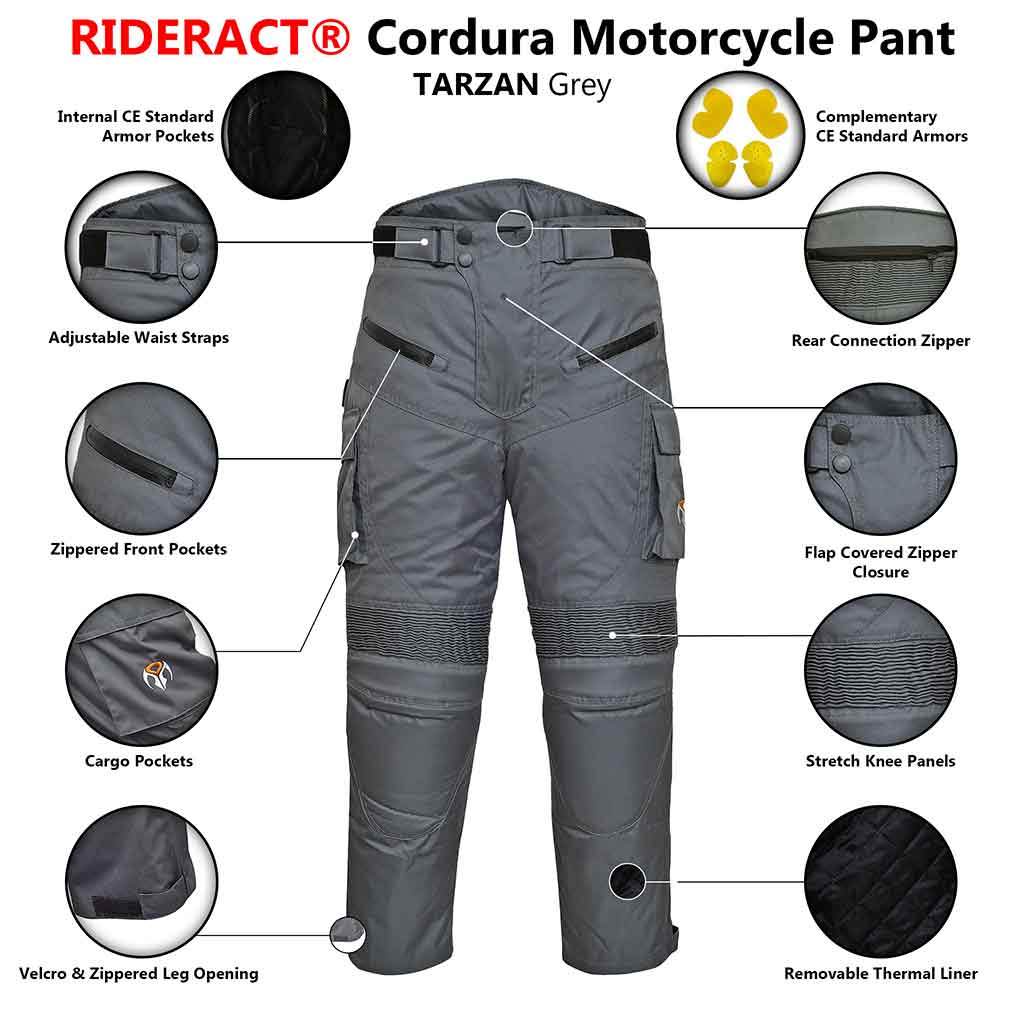 Infographics Motorbike Riding Pant Iron Grey Men