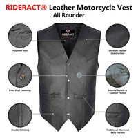 Infographics for Rideract Motorcycle Leather Vest