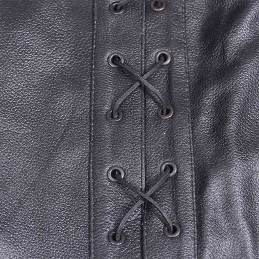 leather vest Adjustable side lacing for ease of waist size adjustment