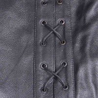 leather vest Adjustable side lacing for ease of waist size adjustment