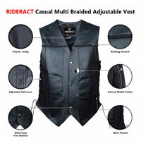 Infographics Casual Multi Braided Adjustable Vest